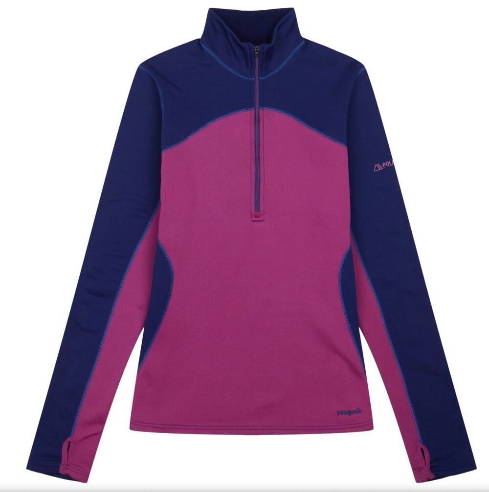 PATAGONIA Capilene Expedition Polartec pink 1/4 zip Shirt Jacket sz L